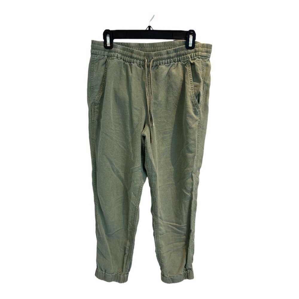 J.Crew Point Sur Seaside Linen Loden Green Jogger Pants 6